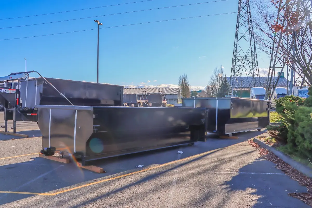 Roll-off dumpster ready for waste disposal at job site for 8 Yard Dumpster Rental in Sedona